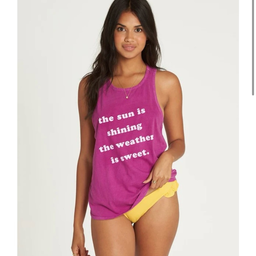 Billabong The Sun Is Shining Fuchsia Racer Back Tank